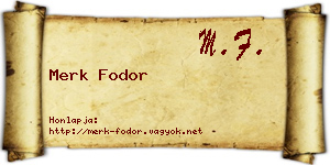 Merk Fodor névjegykártya
